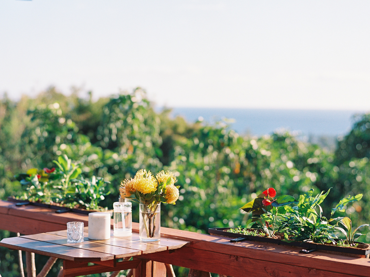 a vase of flowers sitting on a bench in front of a window